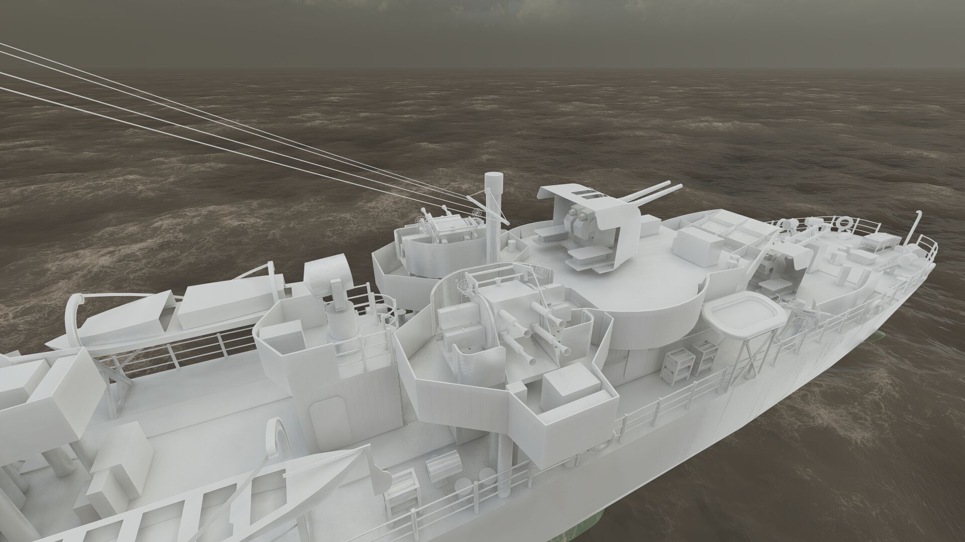 WW2 Britsh Destroyer 3D model_39