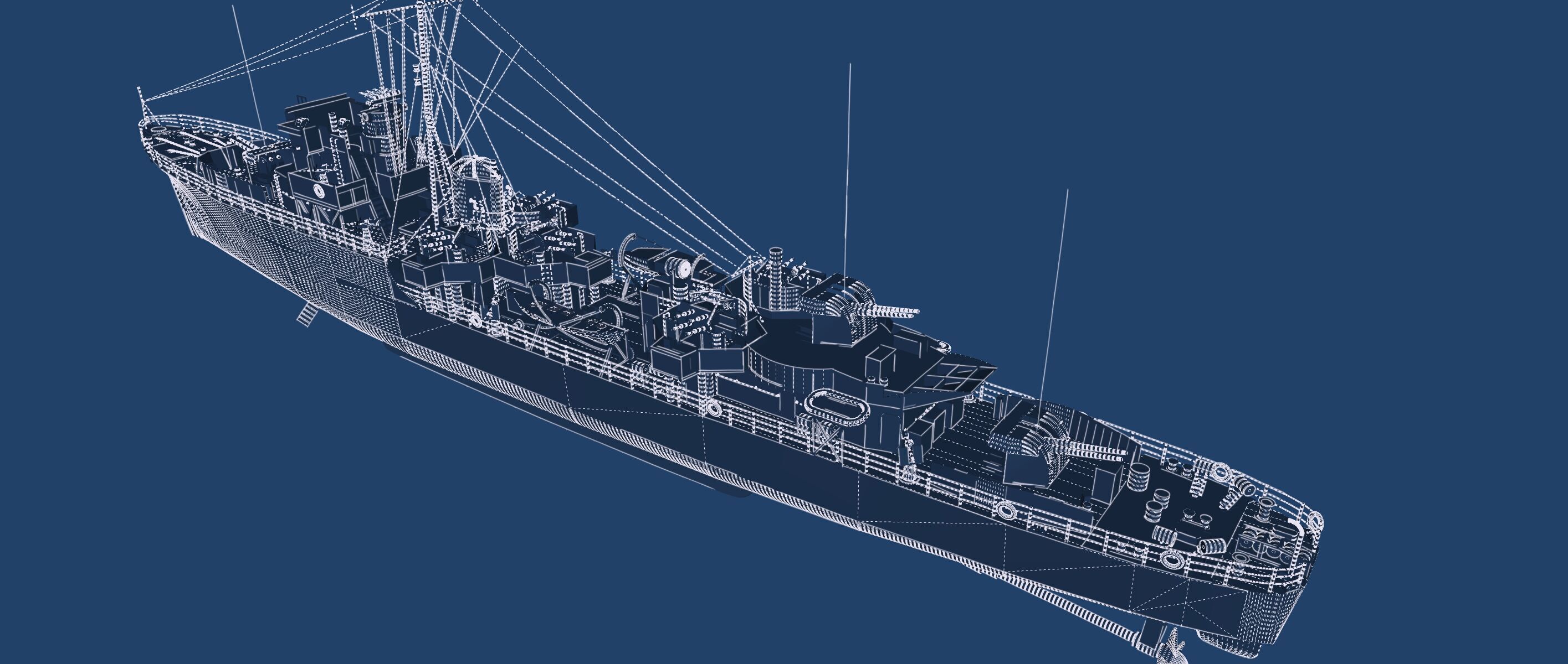WW2 Britsh Destroyer 3D model_43