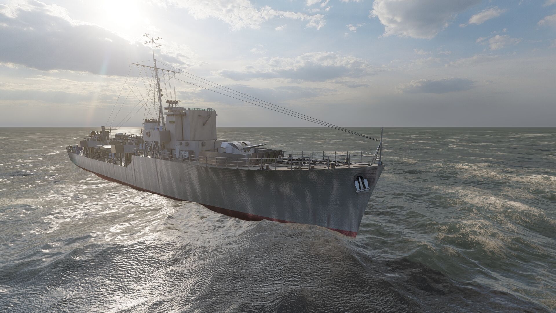 WW2 Britsh Destroyer 3D model_6