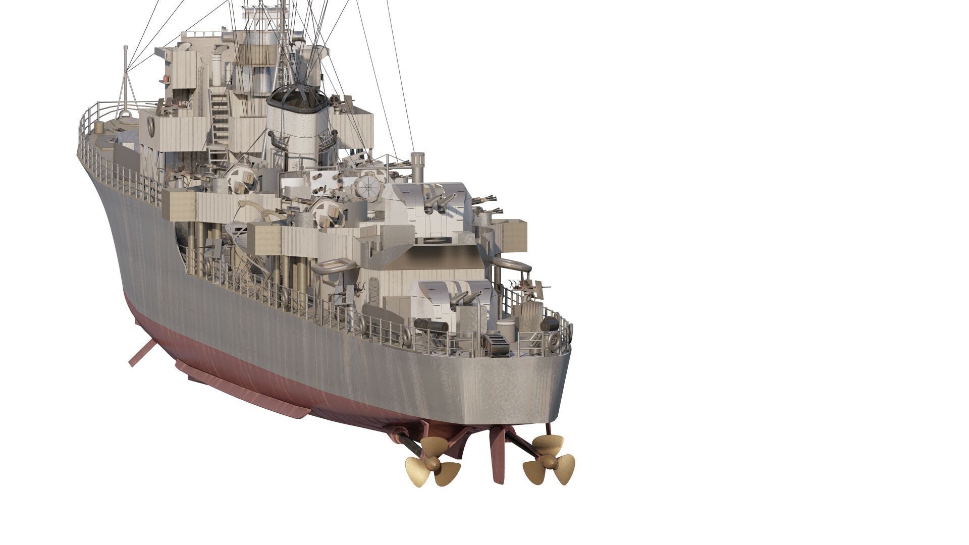 WW2 Britsh Destroyer 3D model_4