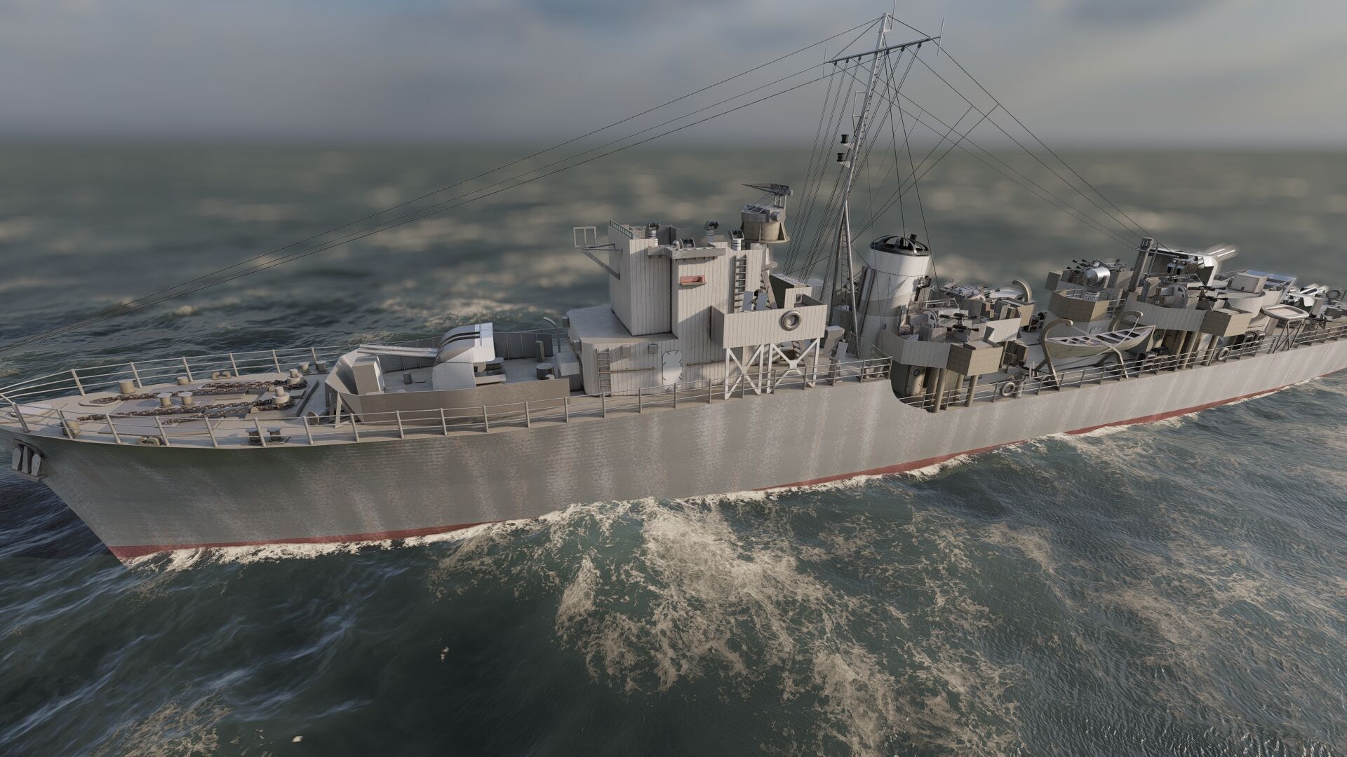 WW2 Britsh Destroyer 3D model_9