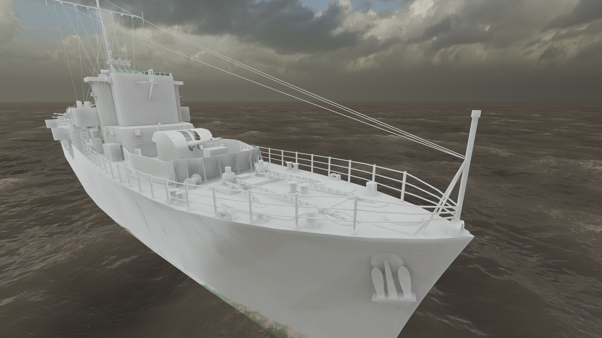 WW2 Britsh Destroyer 3D model_33