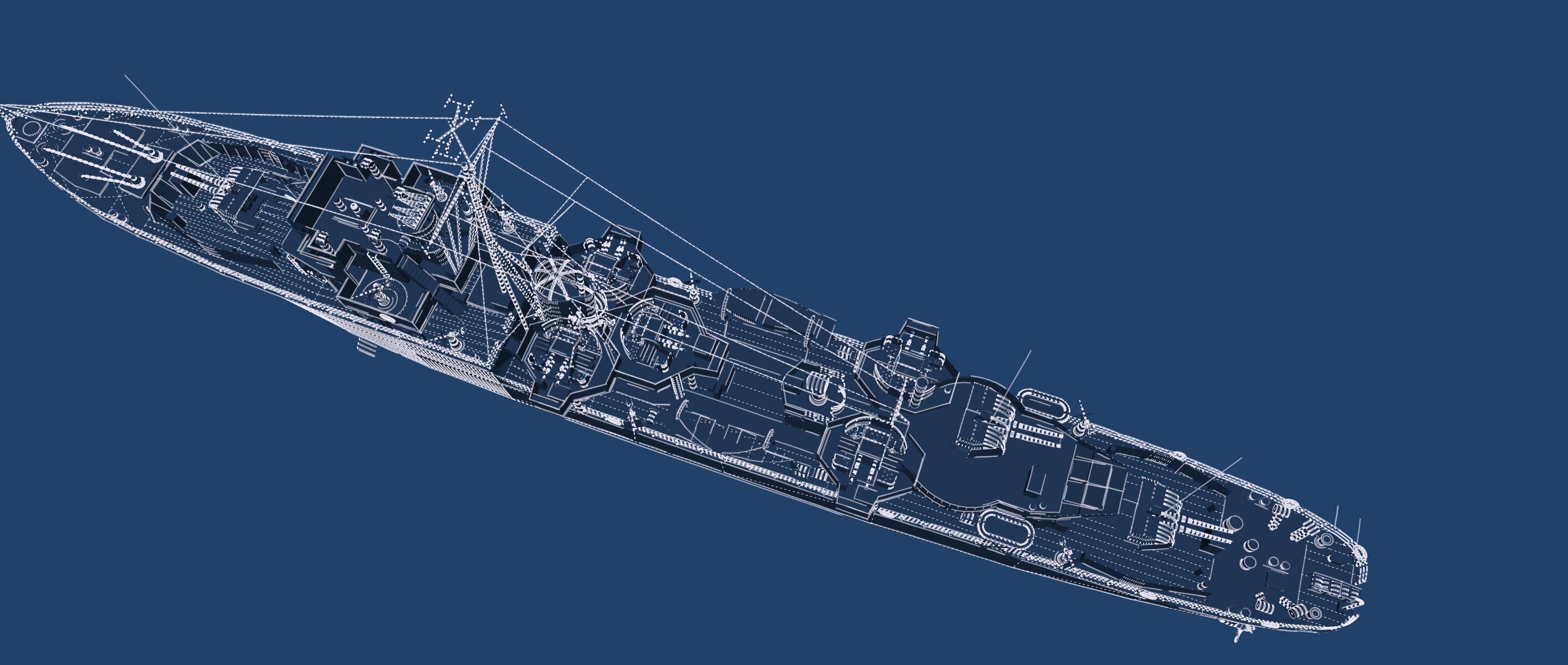 WW2 Britsh Destroyer 3D model_44
