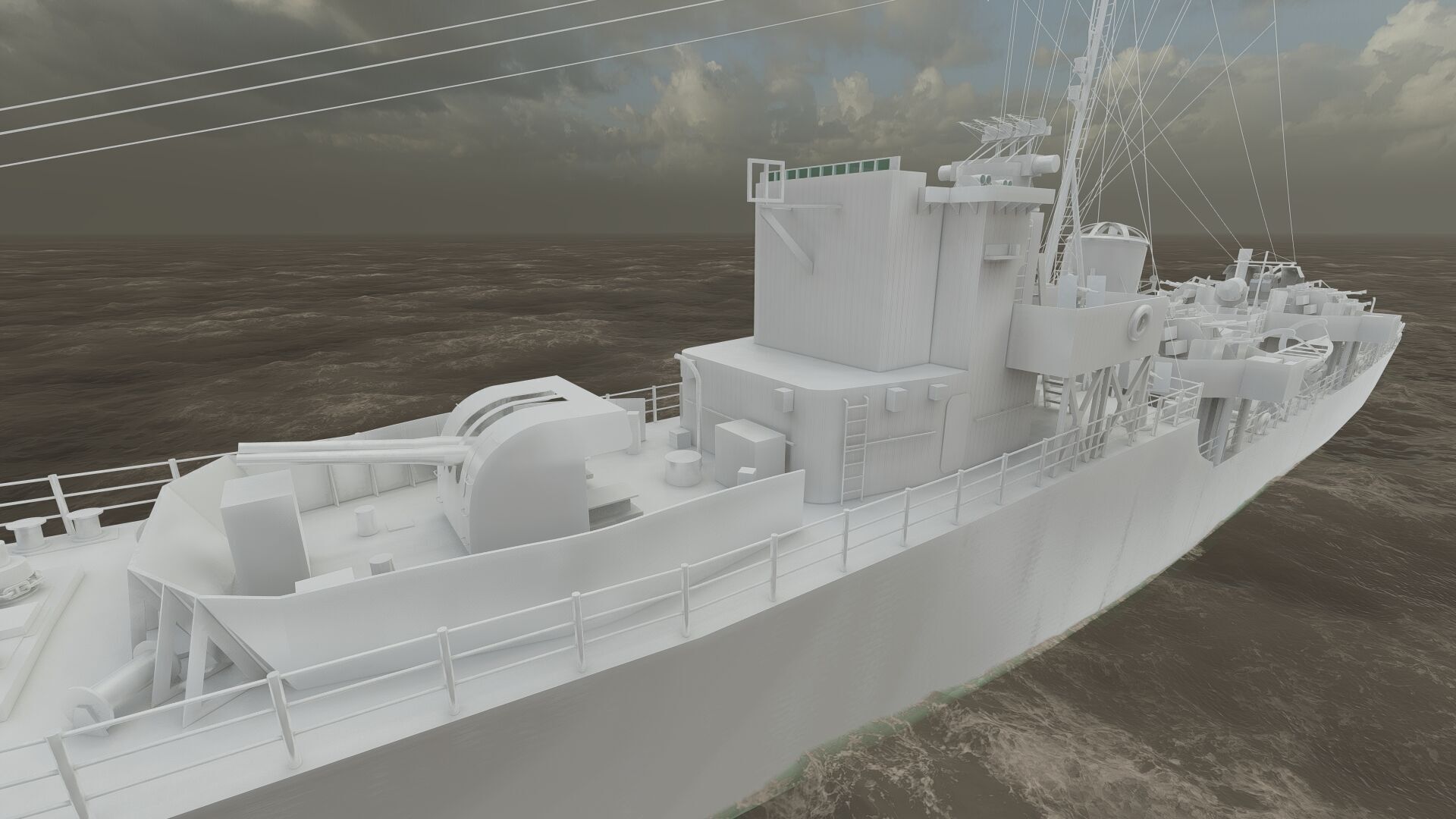 WW2 Britsh Destroyer 3D model_35