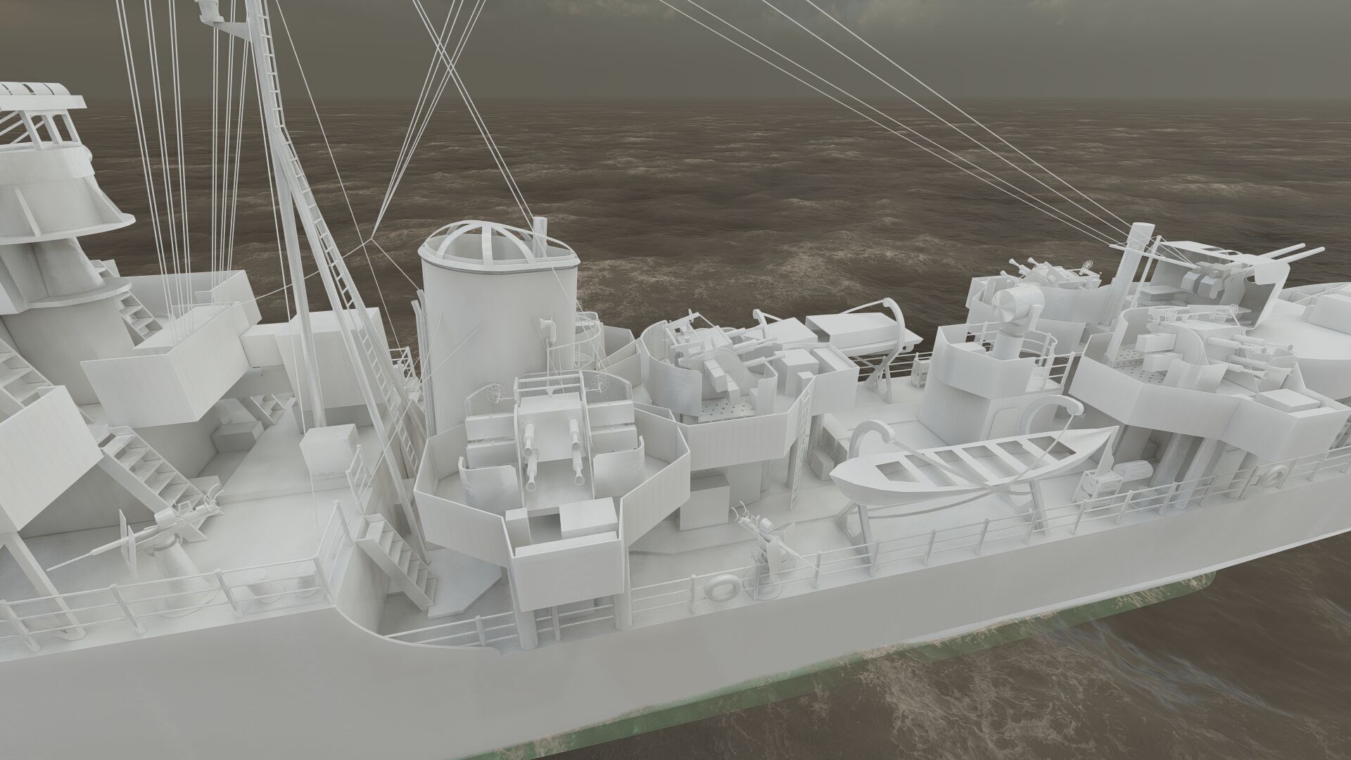 WW2 Britsh Destroyer 3D model_38