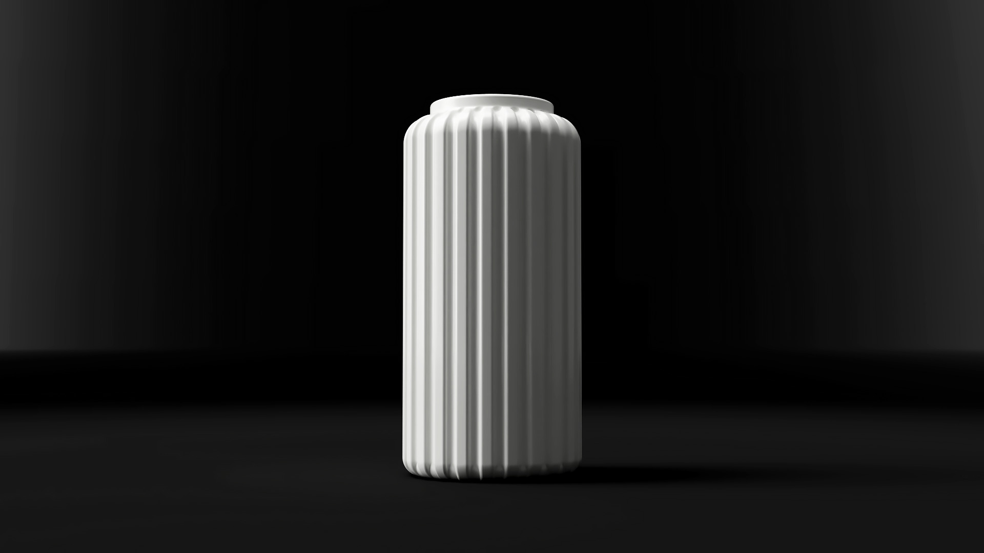 Tubus 2 Ribbed Vase 3D Model Modern Cylinder Vase STL File 3D print model_2