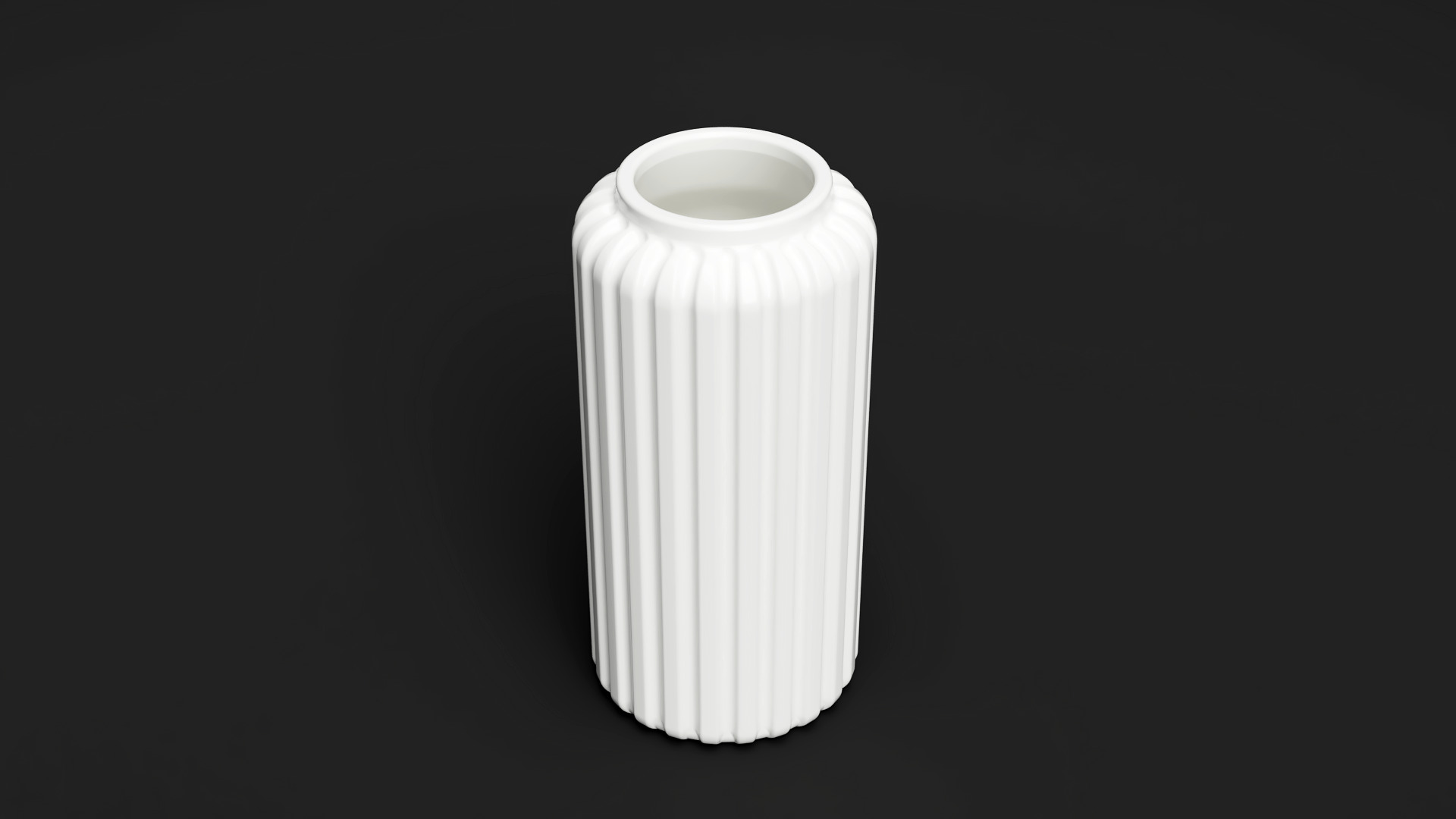 Tubus 2 Ribbed Vase 3D Model Modern Cylinder Vase STL File 3D print model_5