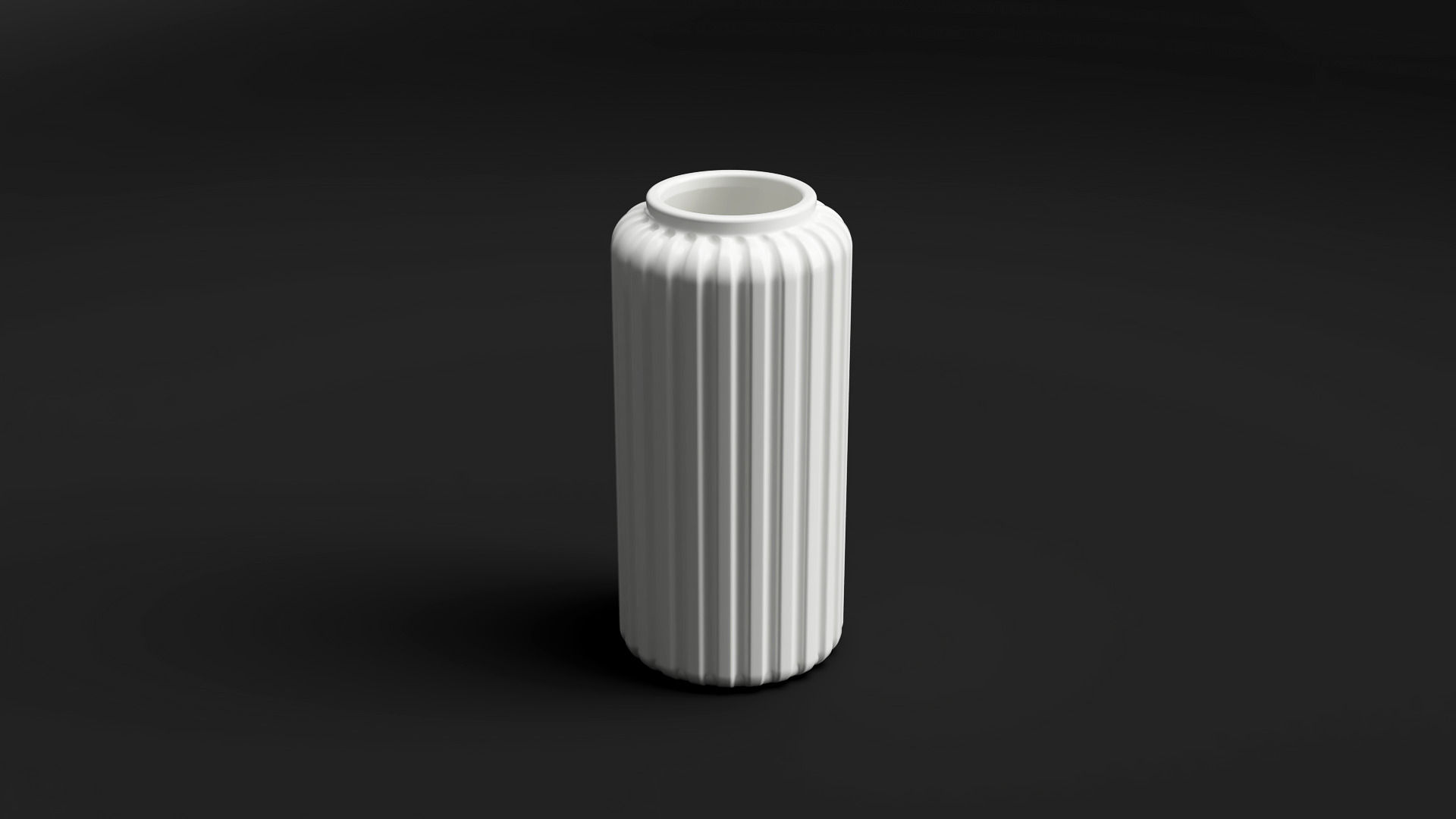 Tubus 2 Ribbed Vase 3D Model Modern Cylinder Vase STL File 3D print model_3