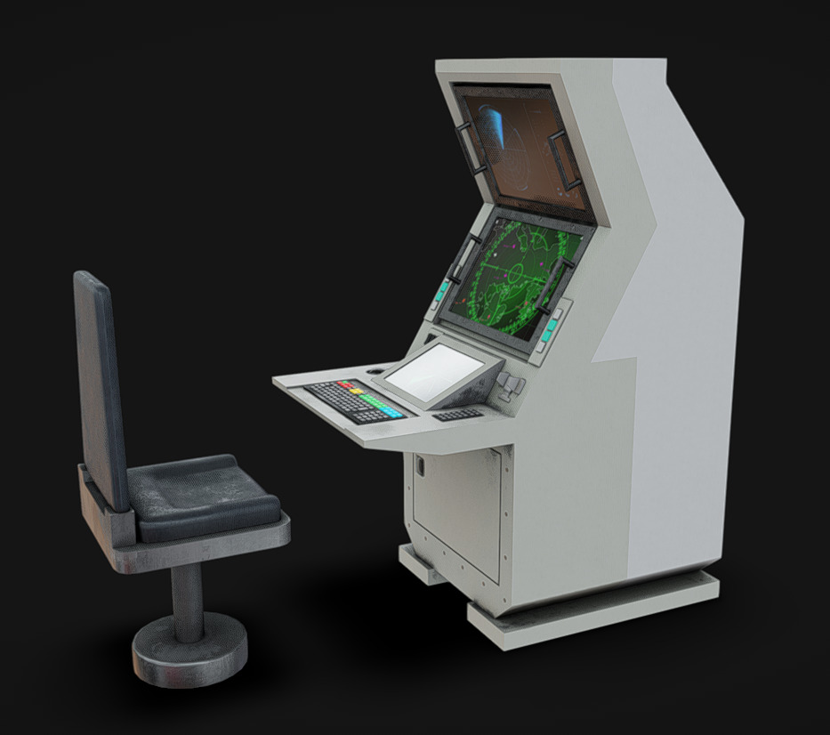 Computer Terminal 01 Low-poly 3D model_2