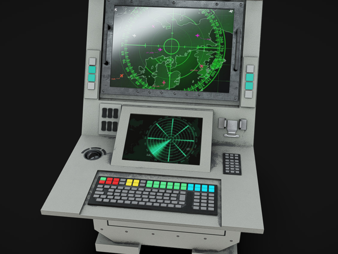 Computer Terminal 01 Low-poly 3D model_5