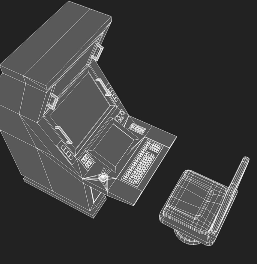 Computer Terminal 01 Low-poly 3D model_8
