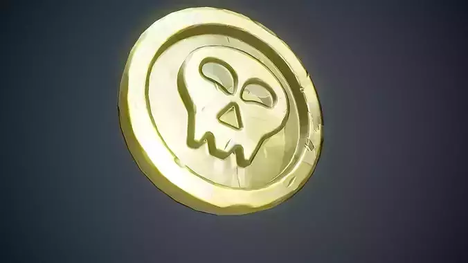 Pirace Coin Low-poly 3D model