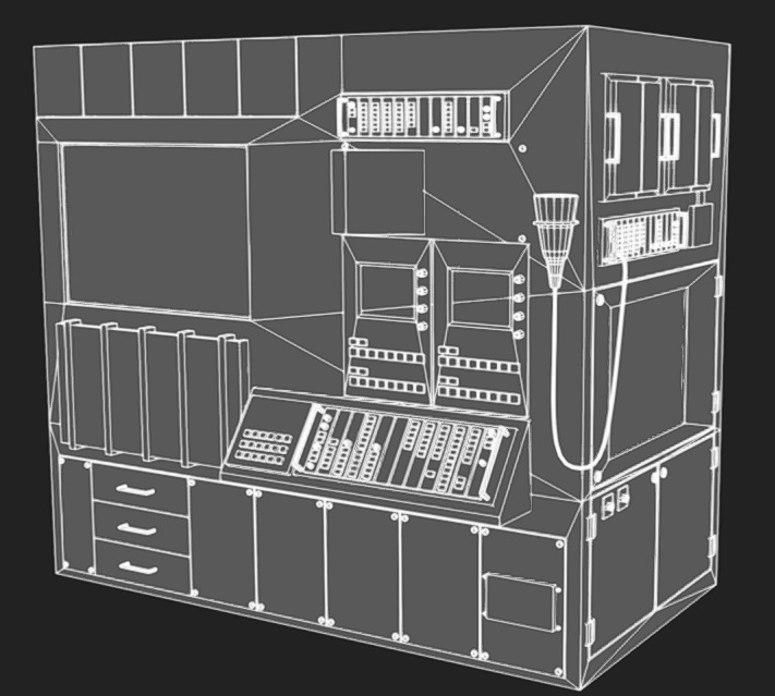 Computer Terminal 02 Low-poly 3D model_8