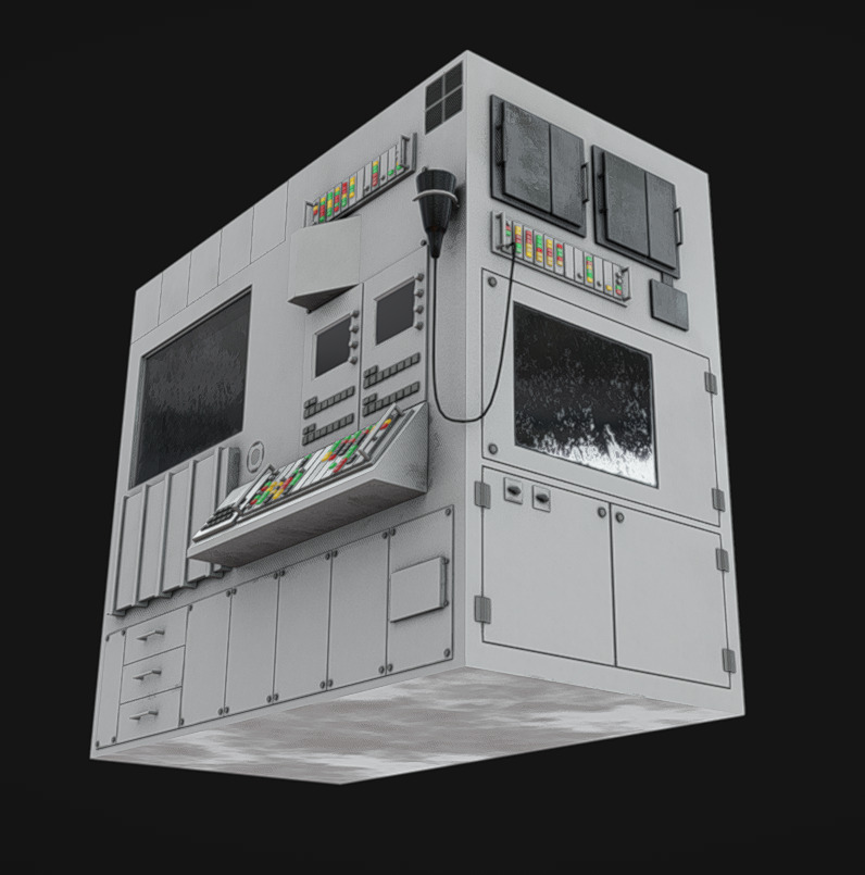 Computer Terminal 02 Low-poly 3D model_5