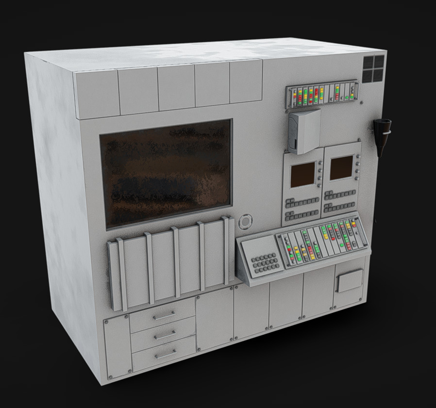 Computer Terminal 02 Low-poly 3D model_1