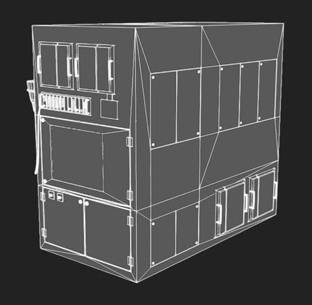 Computer Terminal 02 Low-poly 3D model_9