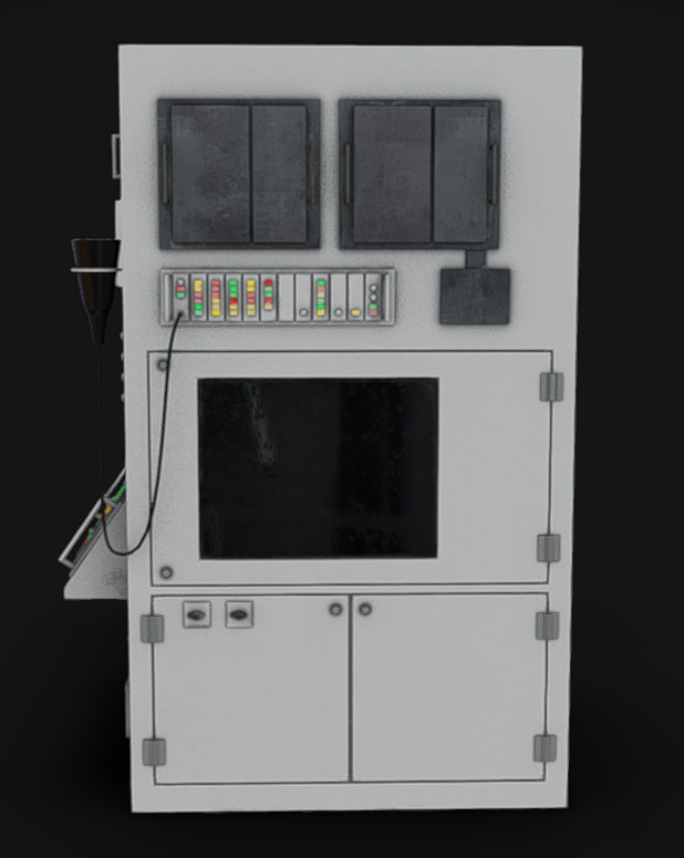 Computer Terminal 02 Low-poly 3D model_3