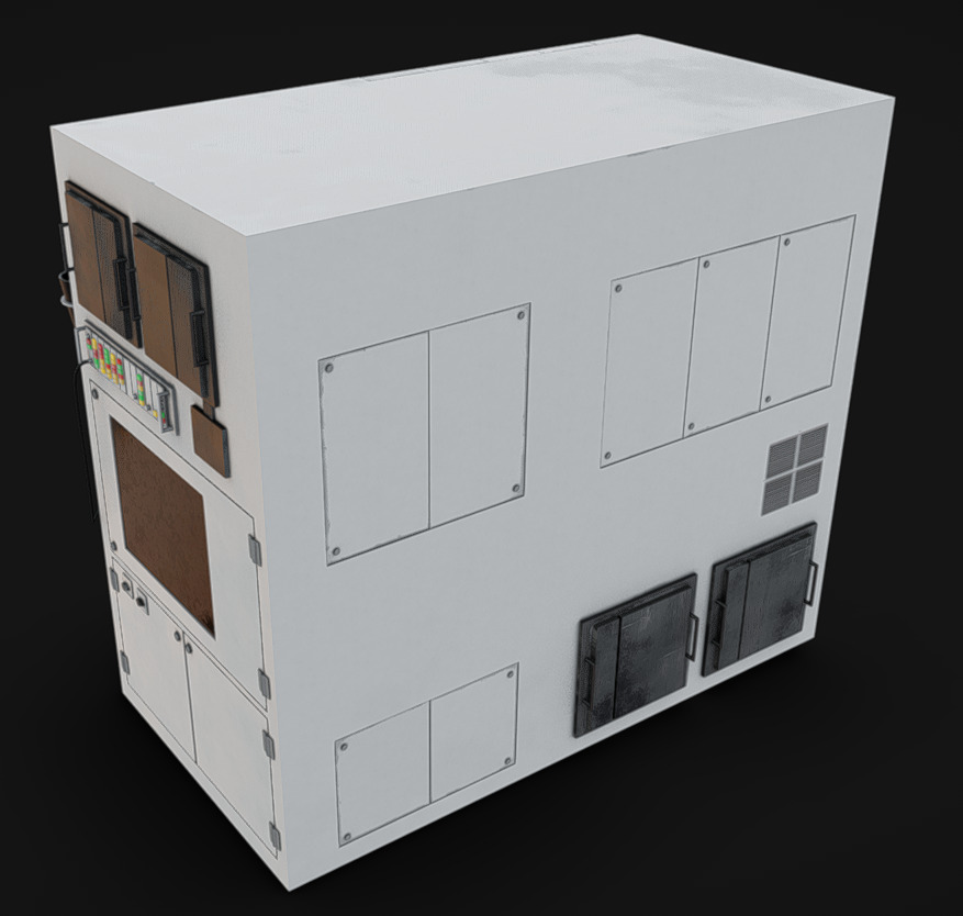 Computer Terminal 02 Low-poly 3D model_2