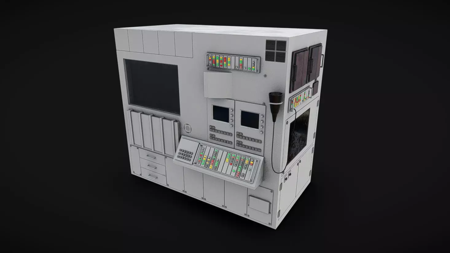 Computer Terminal 02 Low-poly 3D model_0