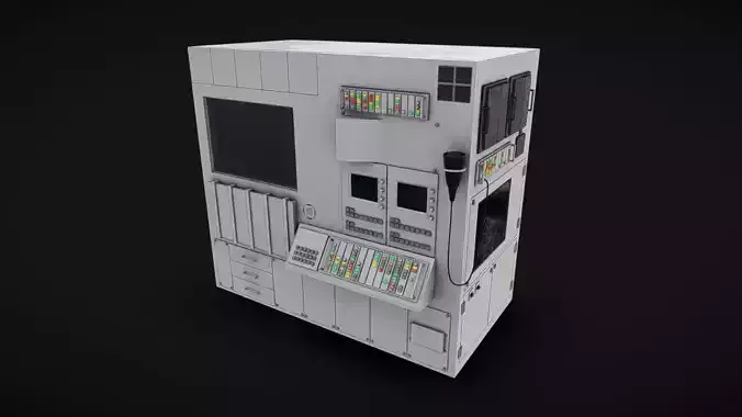 Computer Terminal 02 Low-poly 3D model