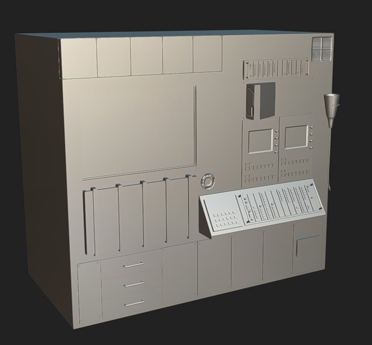 Computer Terminal 02 Low-poly 3D model_6