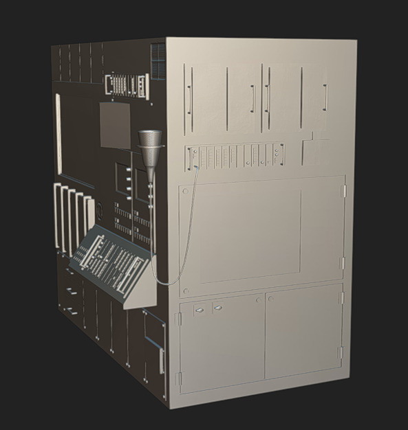 Computer Terminal 02 Low-poly 3D model_7