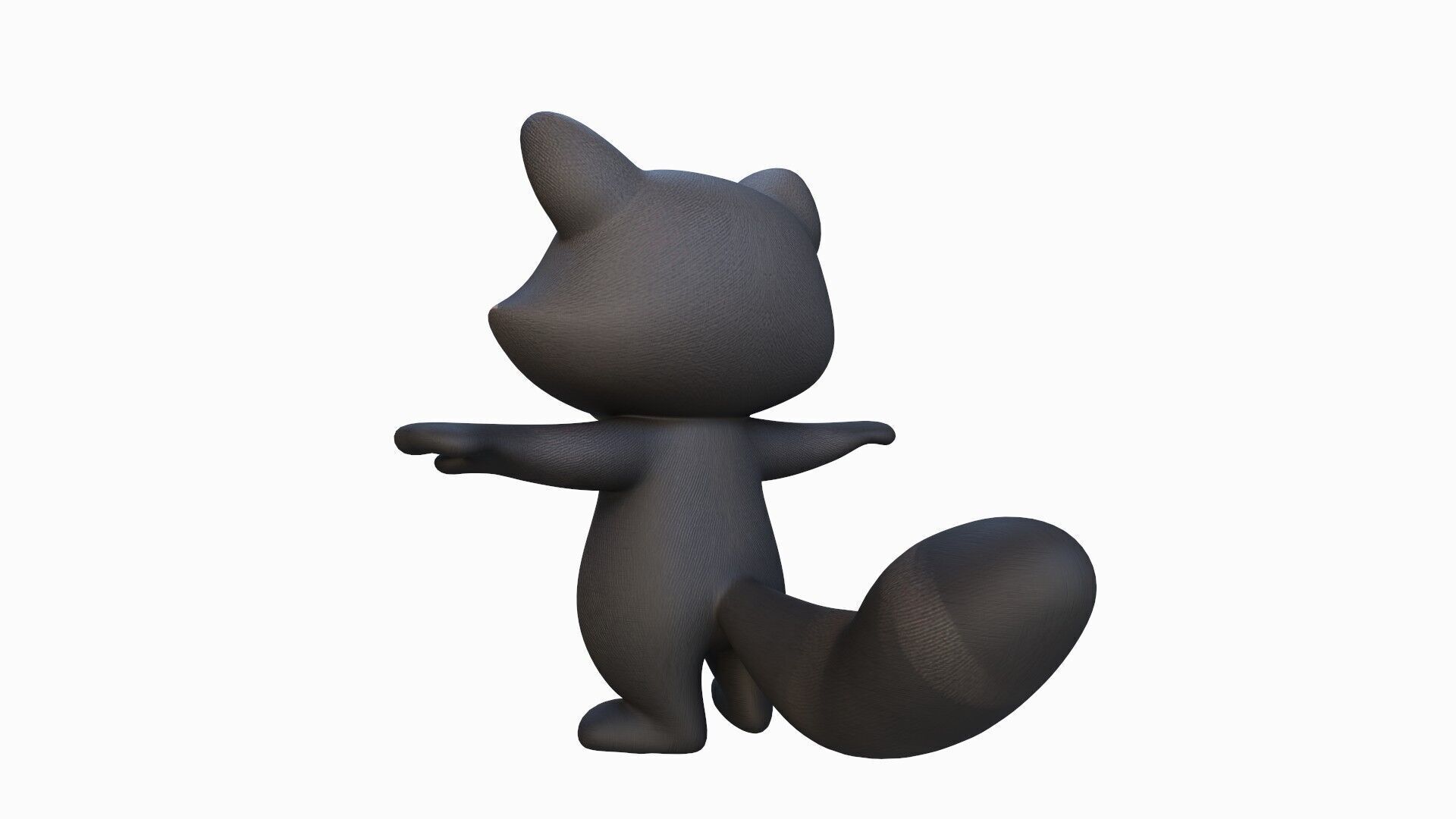 Cartoon Raccoon Low-poly 3D model_9