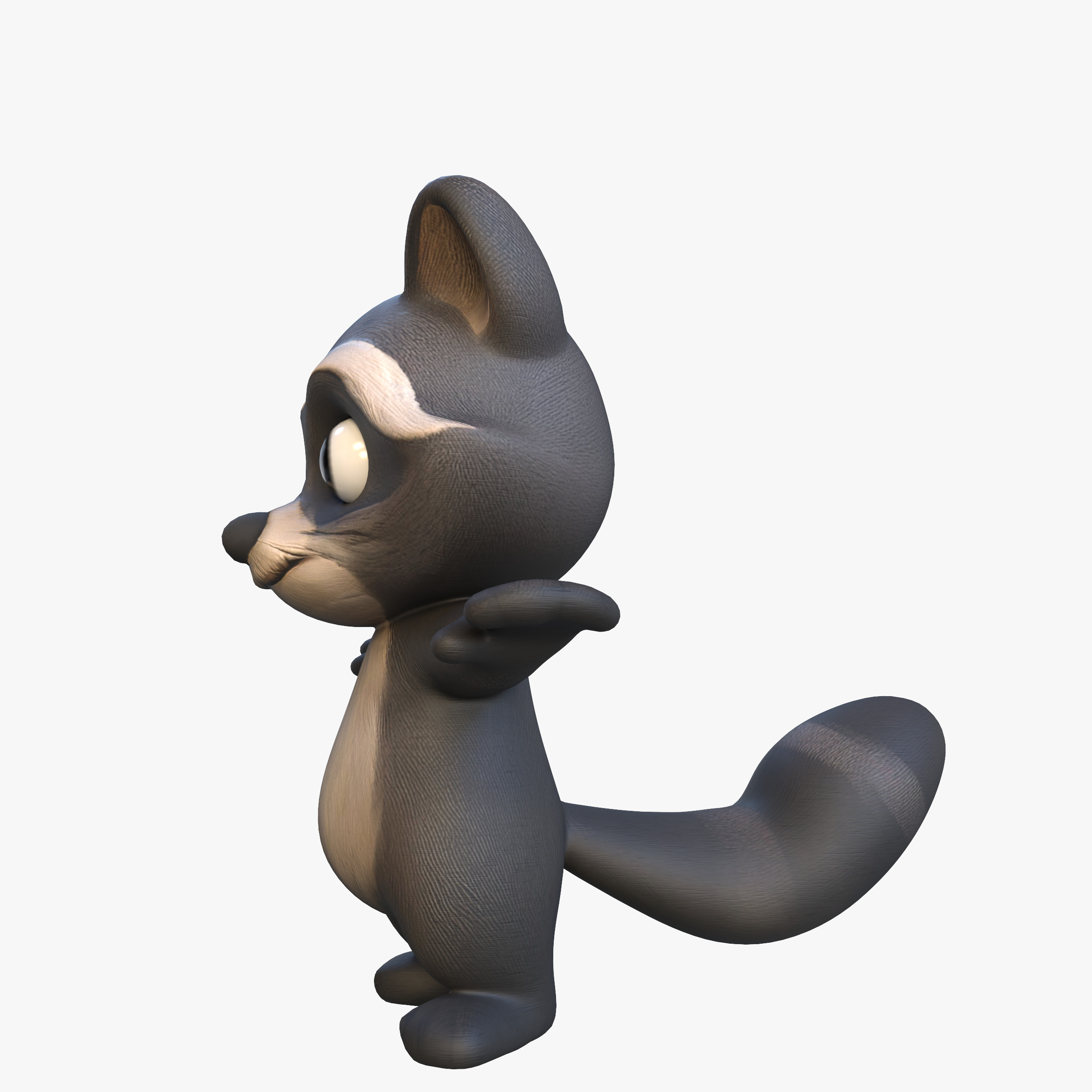 Cartoon Raccoon Low-poly 3D model_5