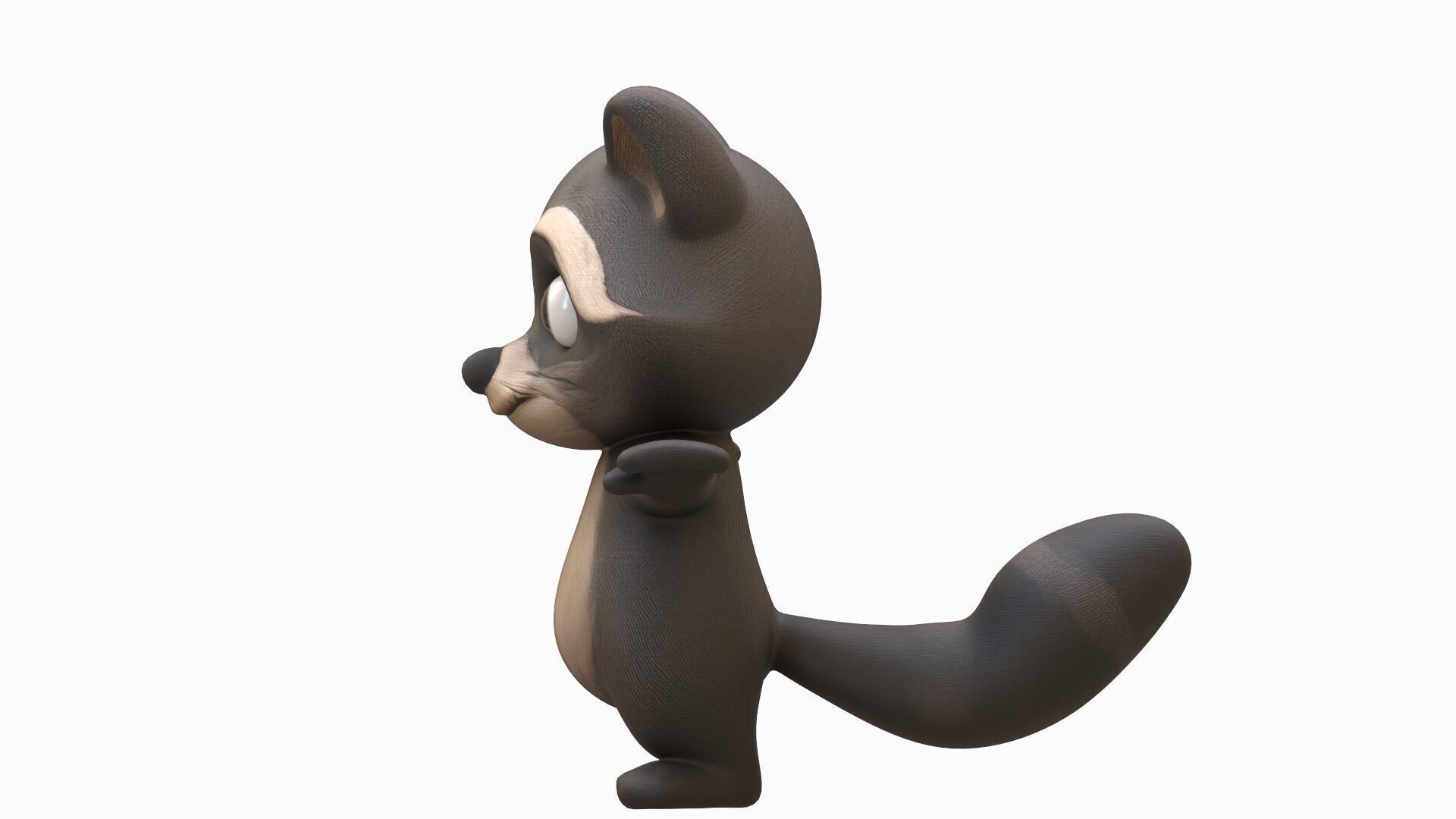 Cartoon Raccoon Low-poly 3D model_2