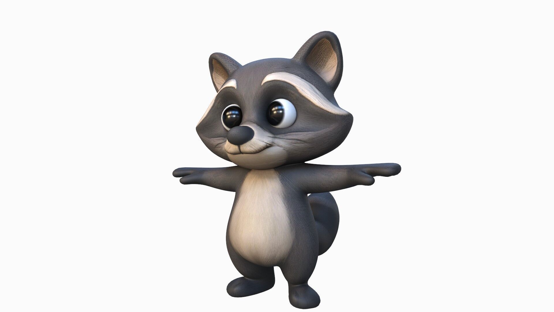 Cartoon Raccoon Low-poly 3D model_8
