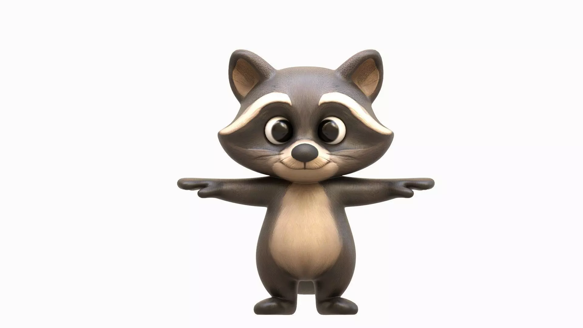 Cartoon Raccoon Low-poly 3D model_0