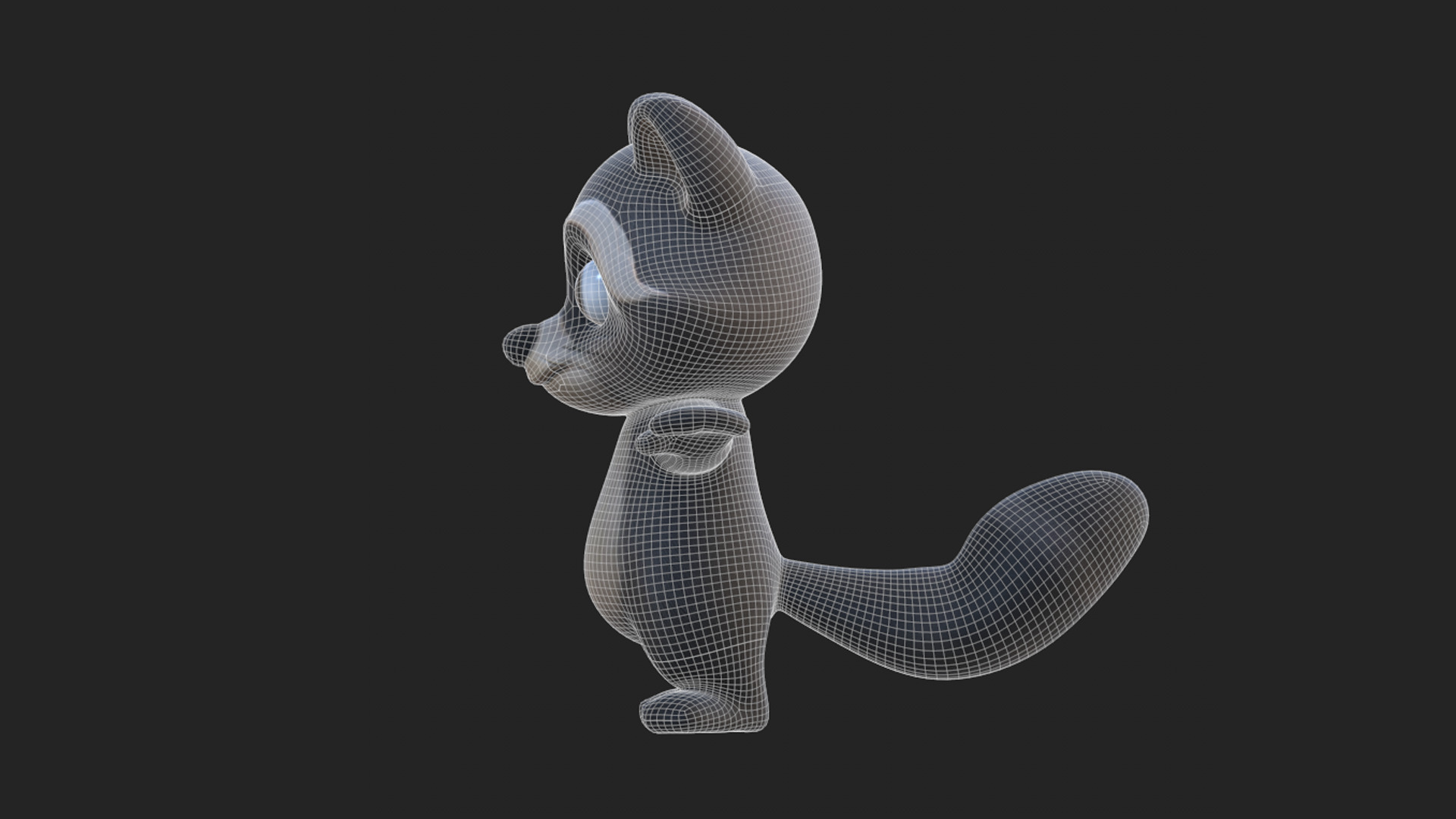 Cartoon Raccoon Low-poly 3D model_10