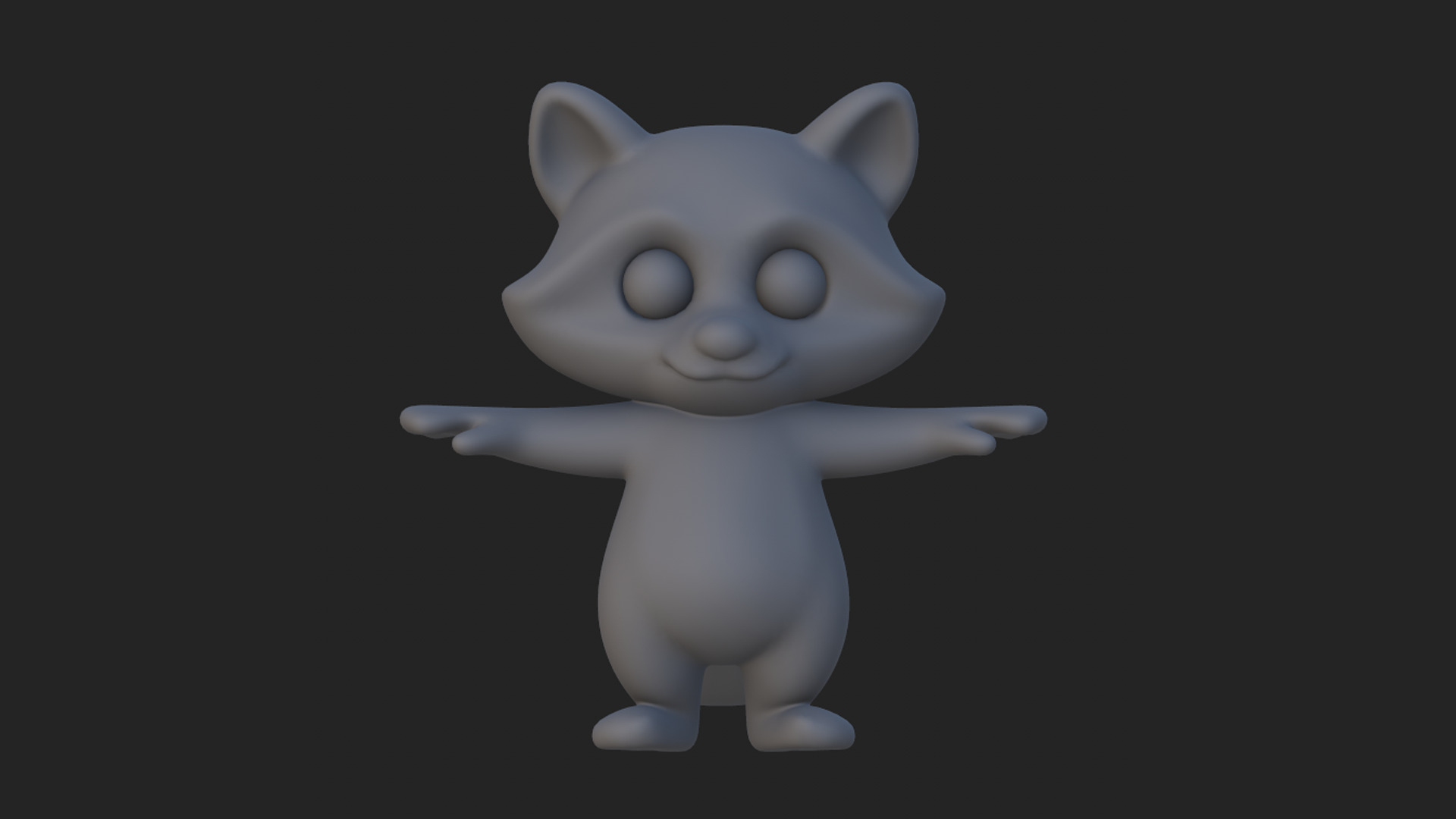 Cartoon Raccoon Low-poly 3D model_13
