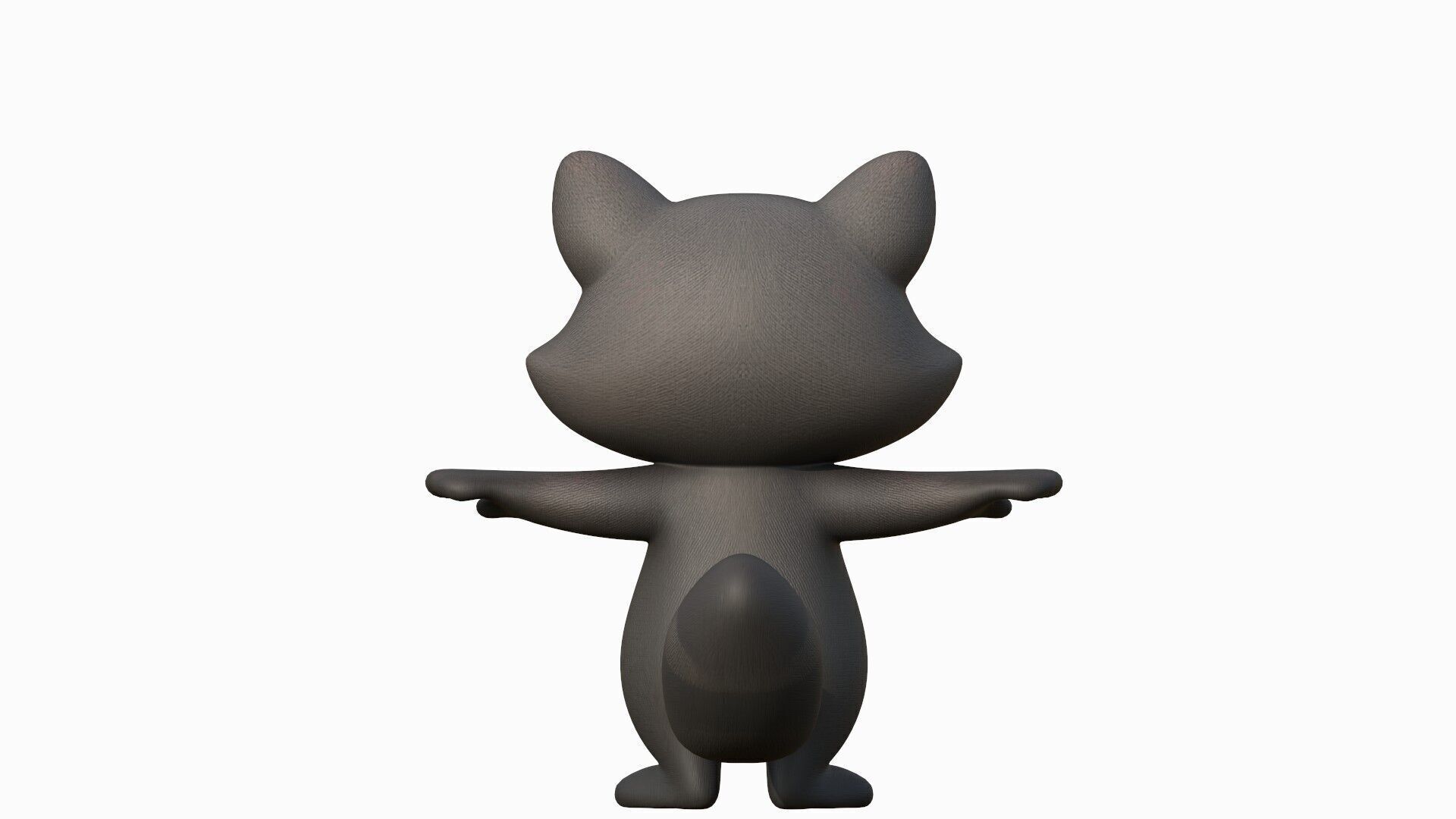Cartoon Raccoon Low-poly 3D model_7