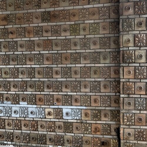 Scan Architectural decorative relief facade wall tiles Low-poly 3D model