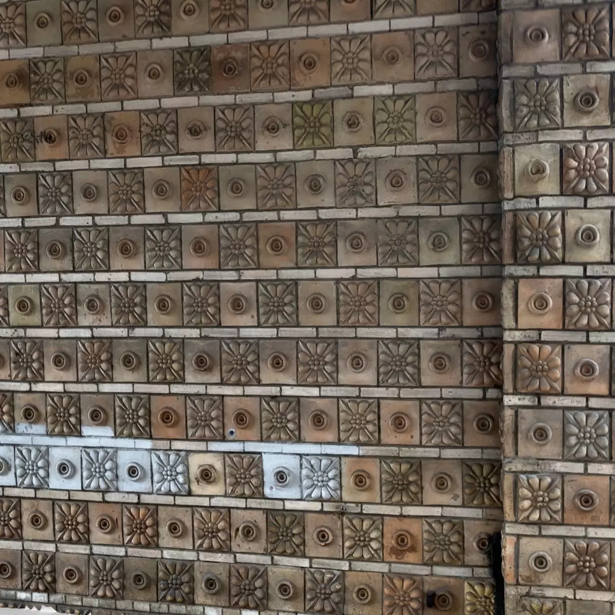Scan Architectural decorative relief facade wall tiles Low-poly 3D model