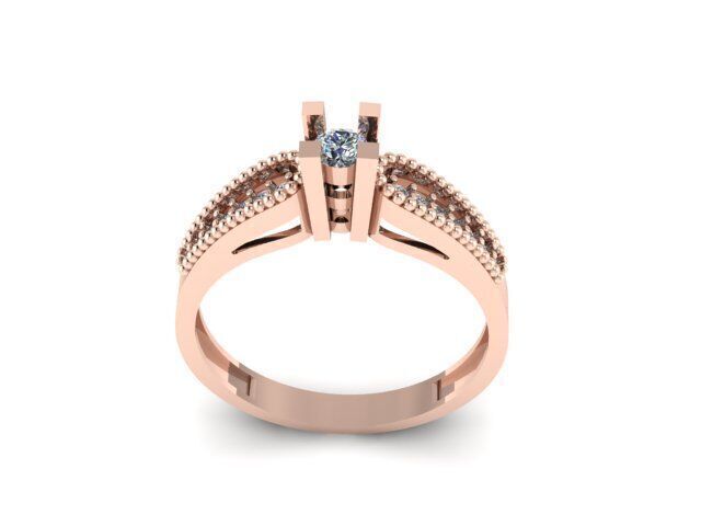 Solitaire Ring For Women 3D print model_11