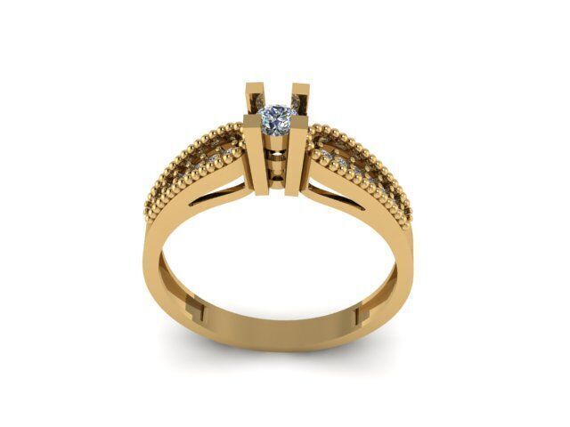 Solitaire Ring For Women 3D print model_9