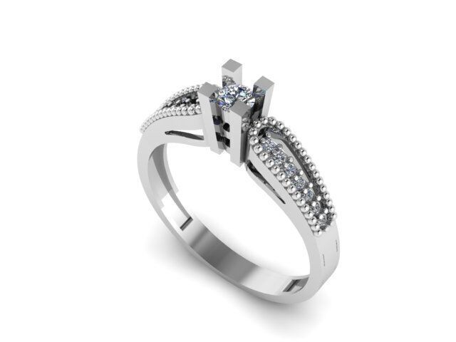 Solitaire Ring For Women 3D print model_1