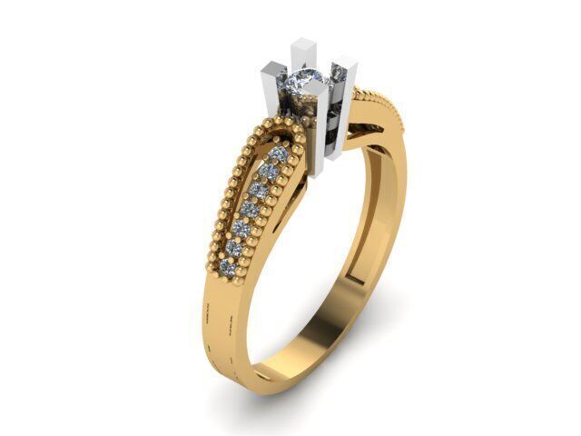 Solitaire Ring For Women 3D print model_6