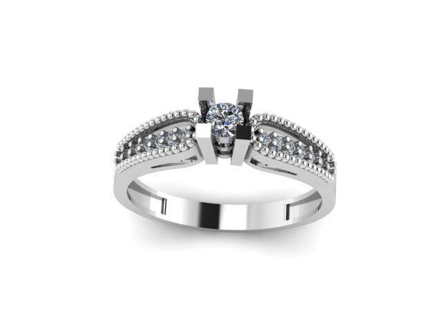 Solitaire Ring For Women 3D print model_4