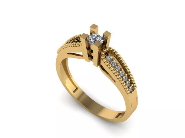 Solitaire Ring For Women 3D print model_0