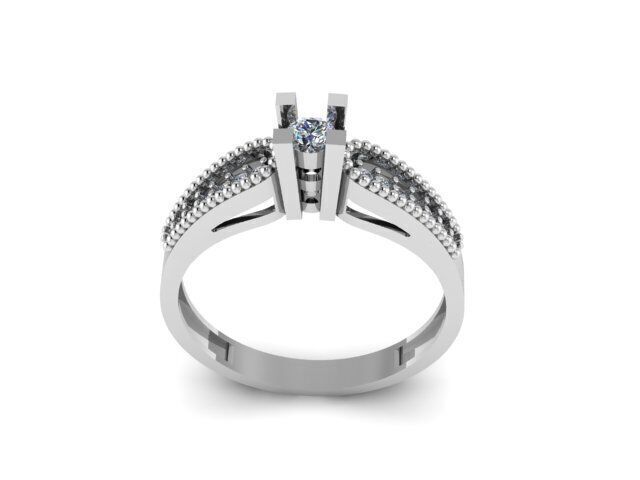 Solitaire Ring For Women 3D print model_10