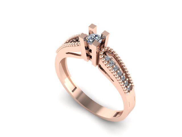 Solitaire Ring For Women 3D print model_2