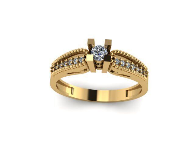 Solitaire Ring For Women 3D print model_3