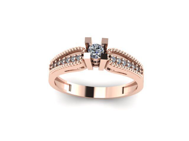 Solitaire Ring For Women 3D print model_5