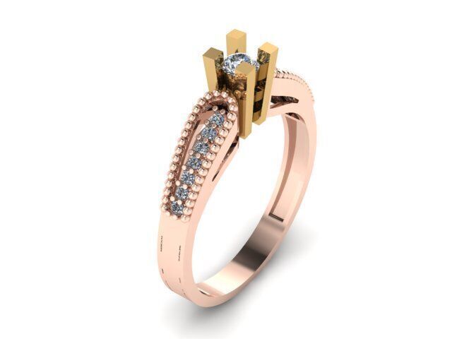 Solitaire Ring For Women 3D print model_8