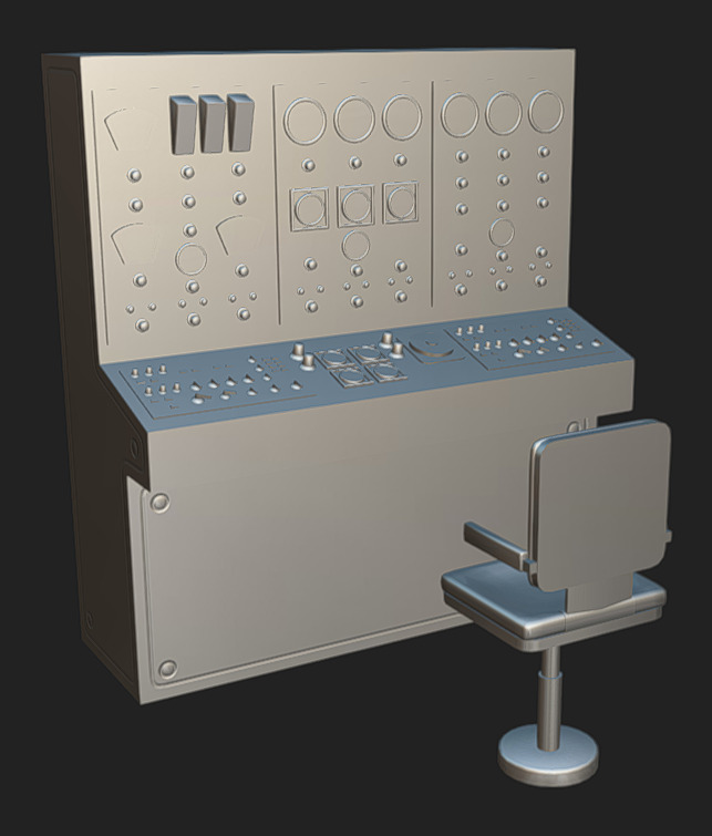 Computer Terminal 03 Low-poly 3D model_6