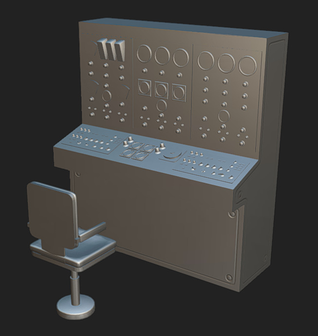 Computer Terminal 03 Low-poly 3D model_7