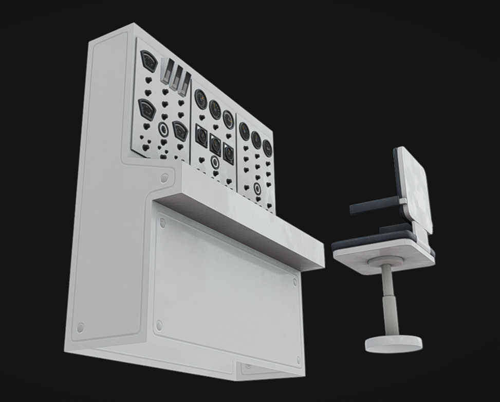 Computer Terminal 03 Low-poly 3D model_4